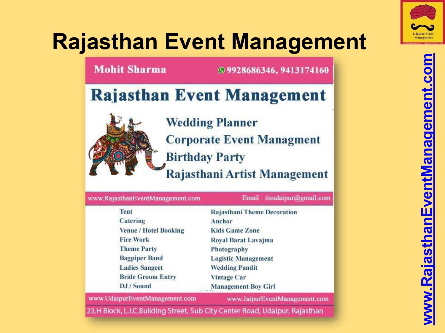 Rajasthan Event Management Brand Back Cover